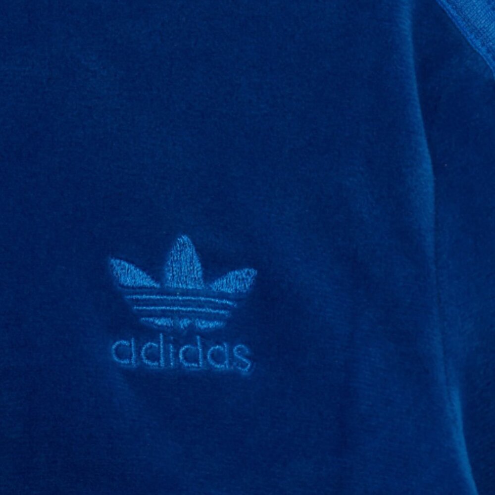 NWT - Adidas X Jeremy Scott Blue Velour Crop Top Track Jacket - Picture 4 of 9